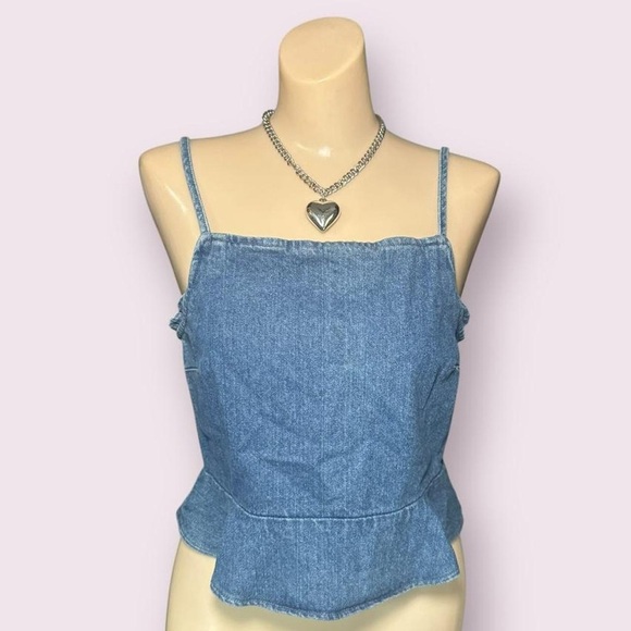 Blue Denim Women's Tank Top Cami - Picture 3 of 9